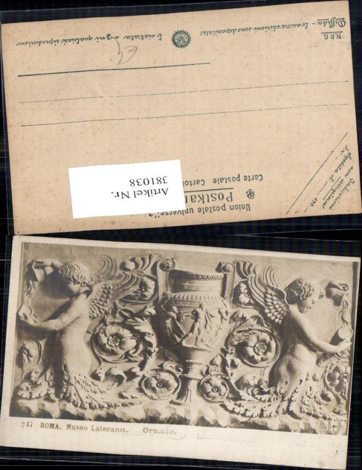 381038,Fotokunst Ornato Museo Laterano Relief Roma Rom Kunst pub NPG 247