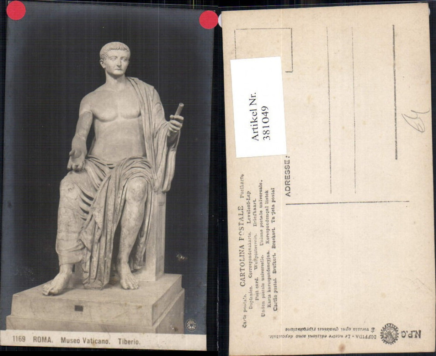 381049,Fotokunst Tiberio Museo Vaticano Roma Rom Statue Kunst pub NPG 1169