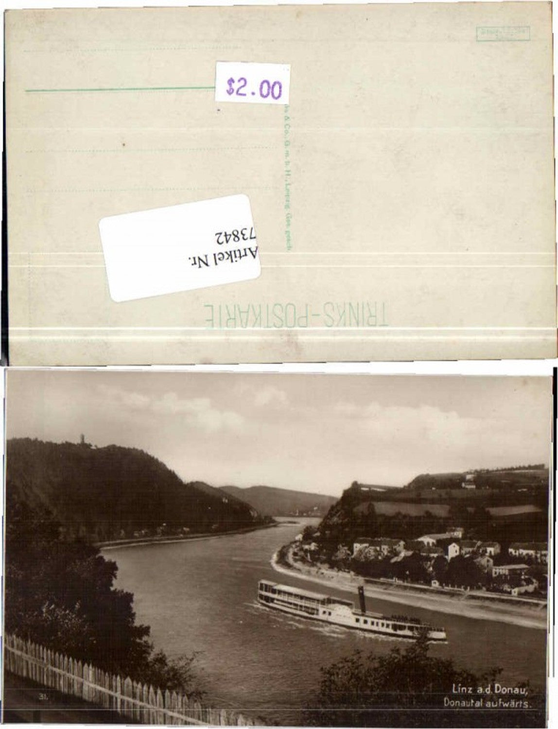 73842,Rare FotoAK Linz Urfahr Donau Dampfer