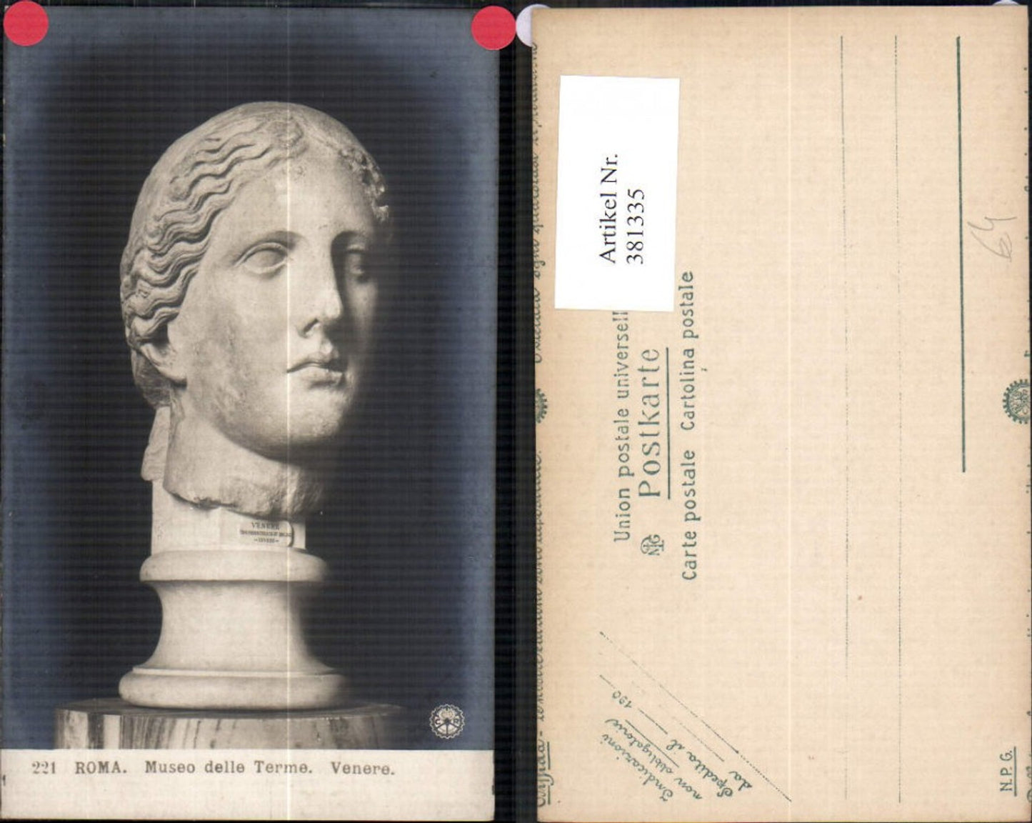 381335,Fotokunst Venere Büste Museo Vaticano Roma Rompub NPG Diffida 221