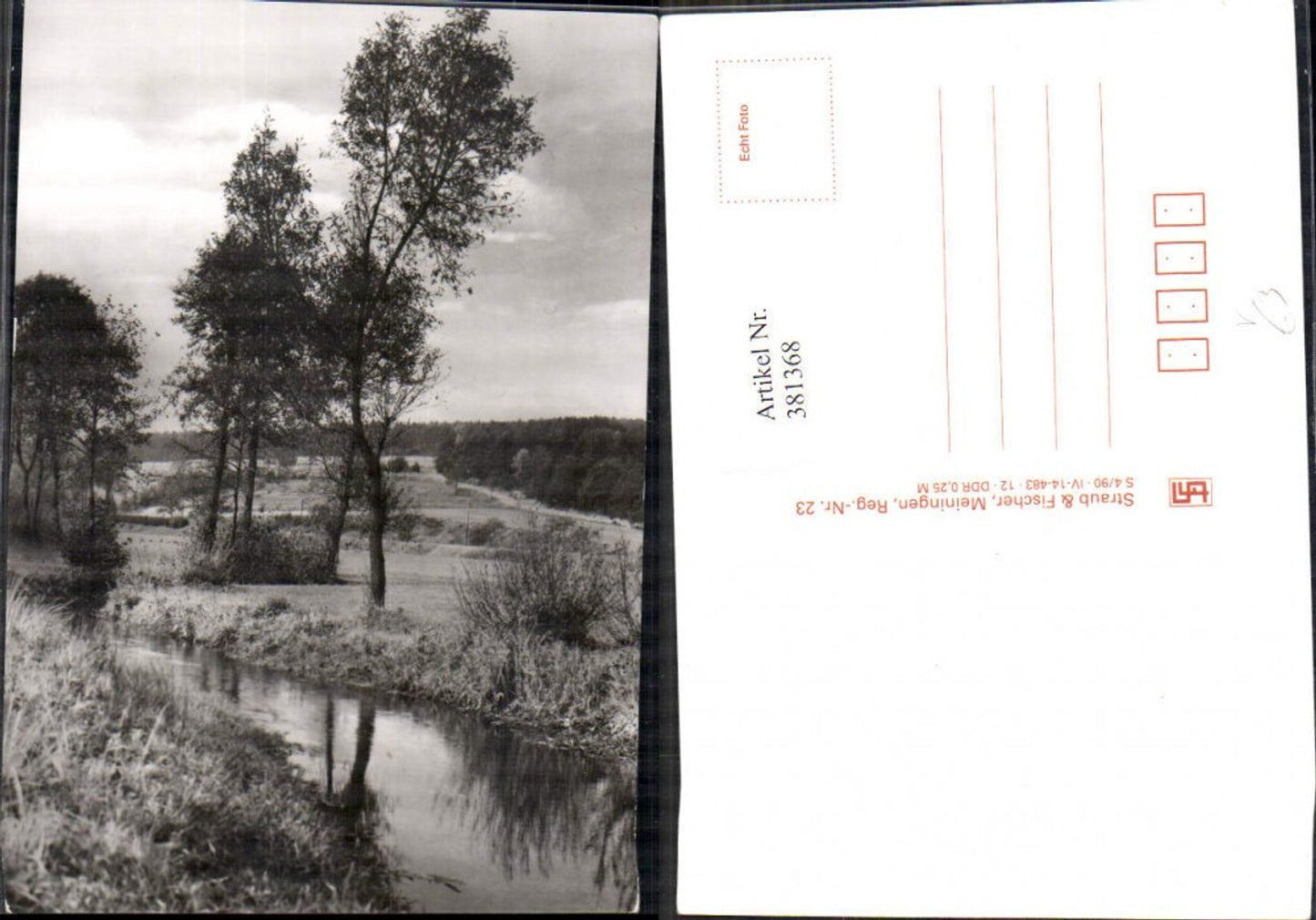 381368,Foto Ak Fotokunst Bäume a. Fluss Landschaft pub Straub & Fischer Meiningen 23