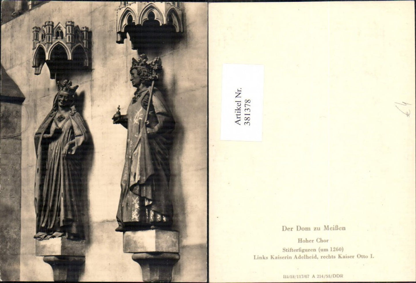 381378,Fotokunst Dom Meißen Hoher Chor Stifterfiguren Kaiserin Adelheid Kaiser Otto