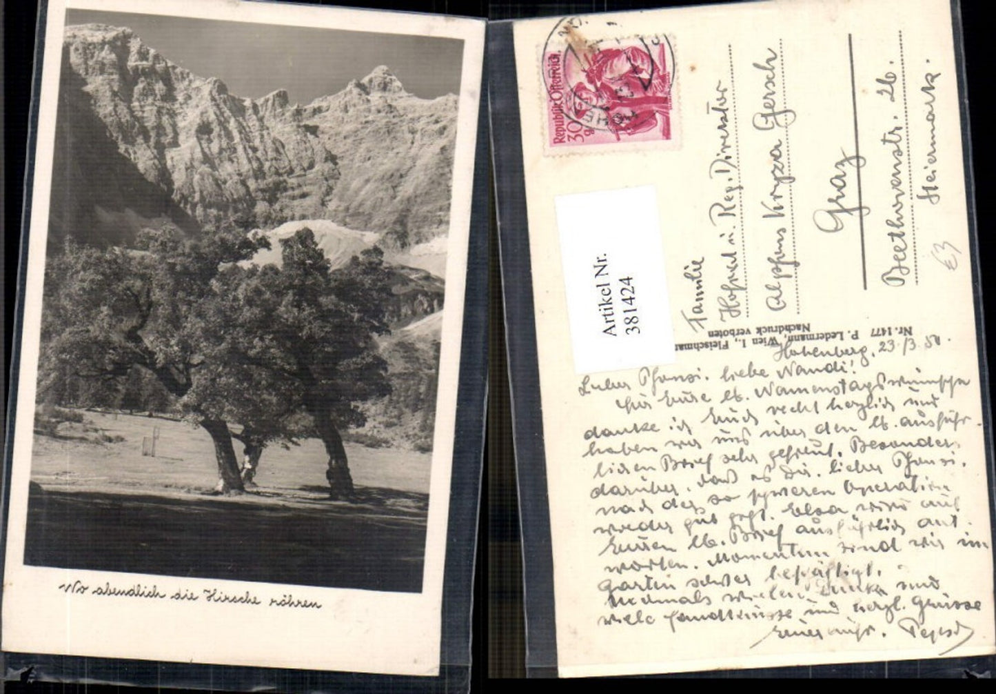 381424,Fotokunst Baum b. Bergkulisse Wo abendlich die Hirsche röhren