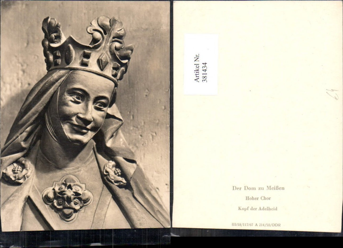 381434,Fotokunst Meißen Dom Hoher Chor Kopf d. Adelheid Statue