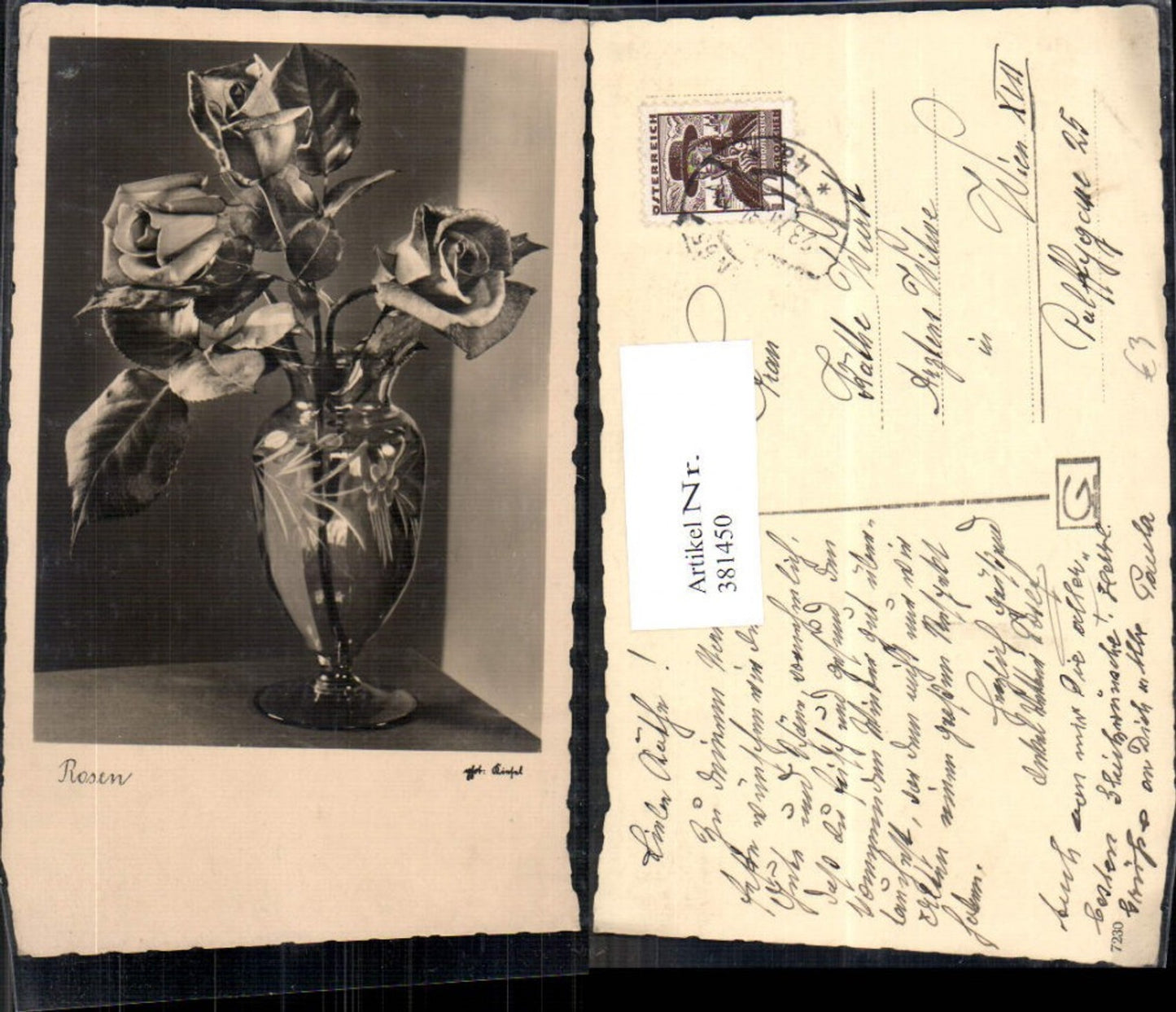 381450,Fotokunst Rosen Blumen i. Glasvase Vase