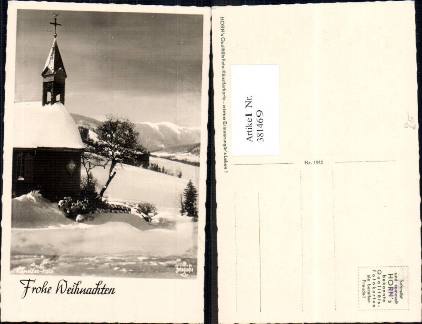 381469,Fotokunst Kirche Bergkirche Winterlandschaft pub Horn 1912