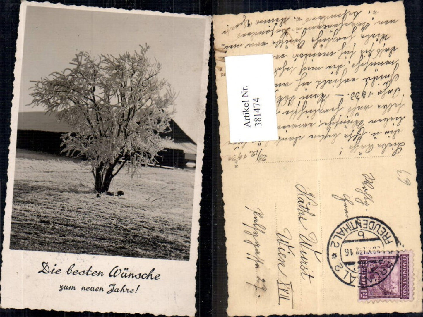 381474,Fotokunst Baum Strauch vereist Haus Gebäude Winteransicht