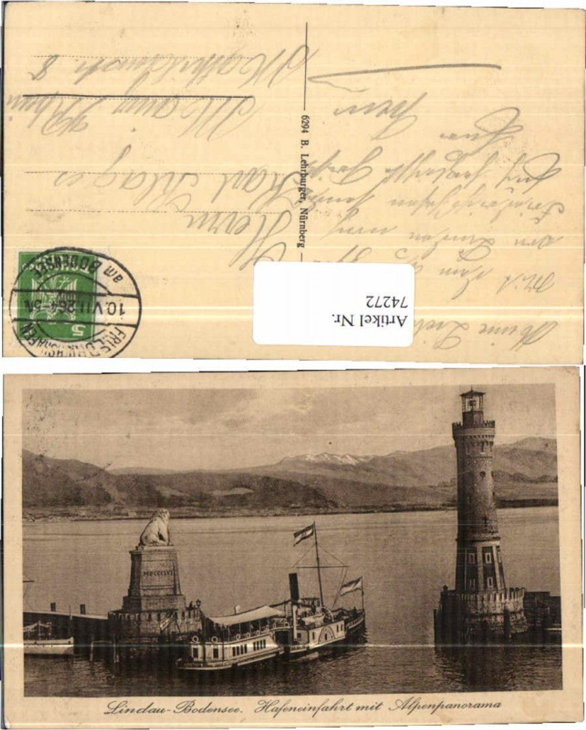 74272,Lindau am Bodensee Dampfer Hafen Leuchtturm