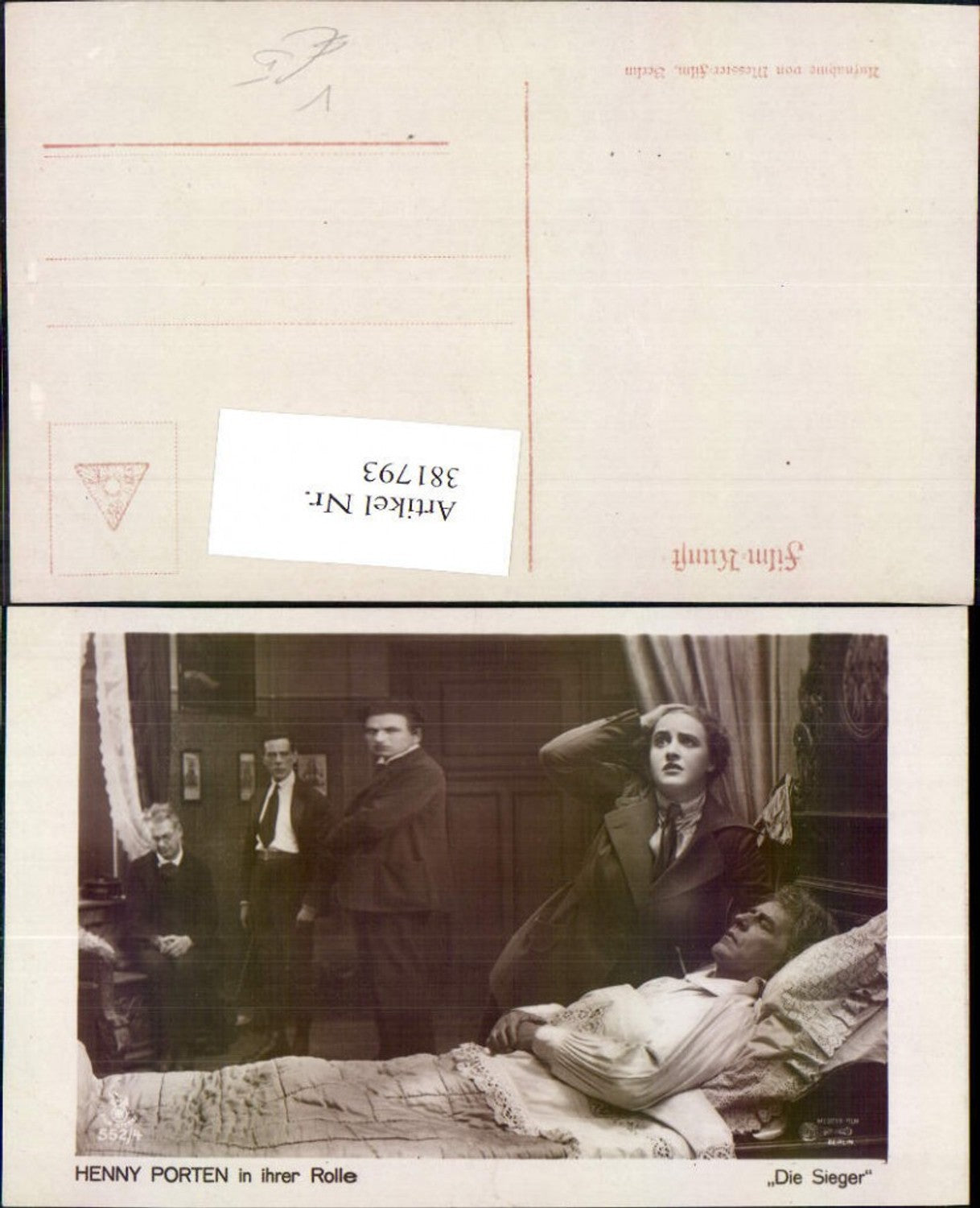 381793,Schauspielerin Henny Porten in Der Sieger pub RPH Film Sterne 552/4
