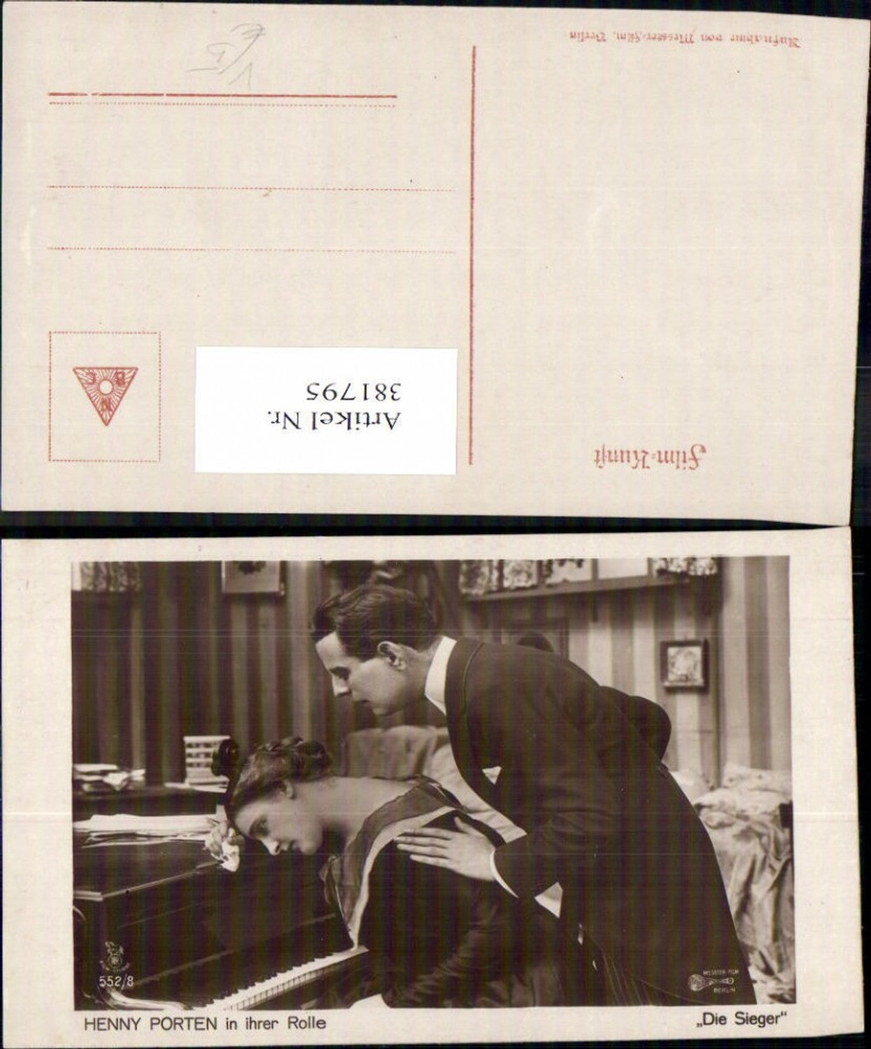 381795,Schauspielerin Henny Porten in Der Sieger pub RPH Film Sterne 552/8