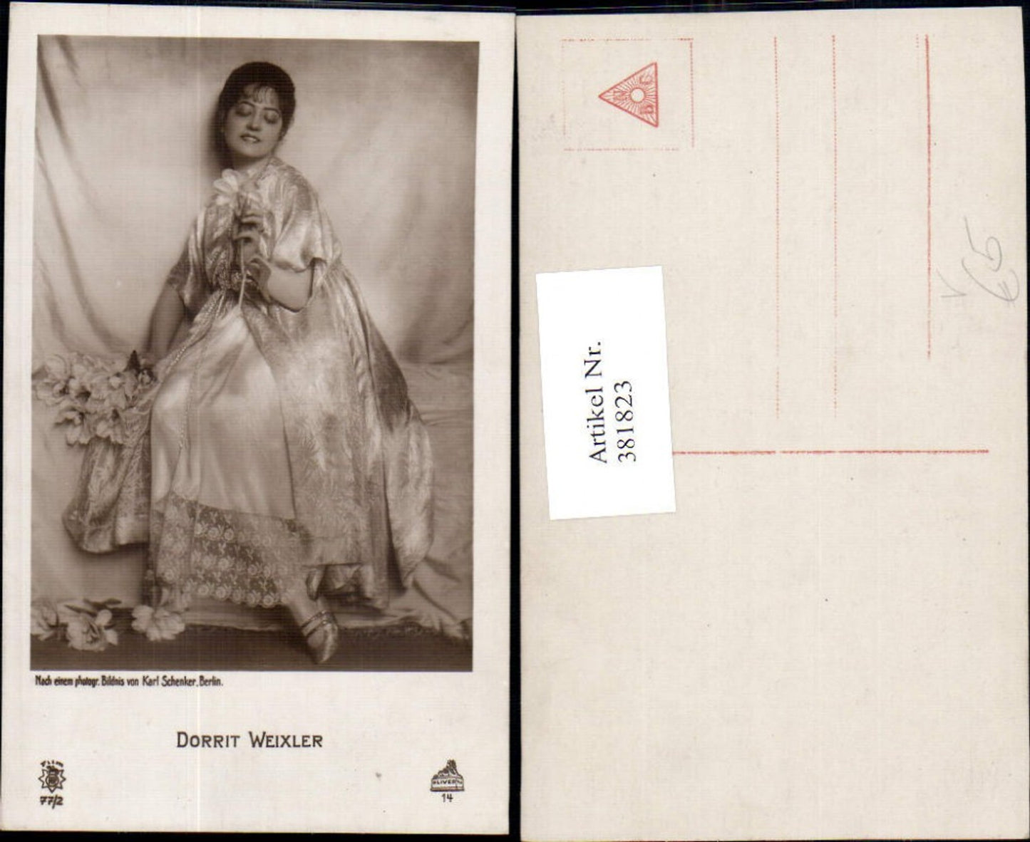 381823,Schauspielerin Dorrit Weixler Kleid Blumen pub RPH Film Sterne 77/2