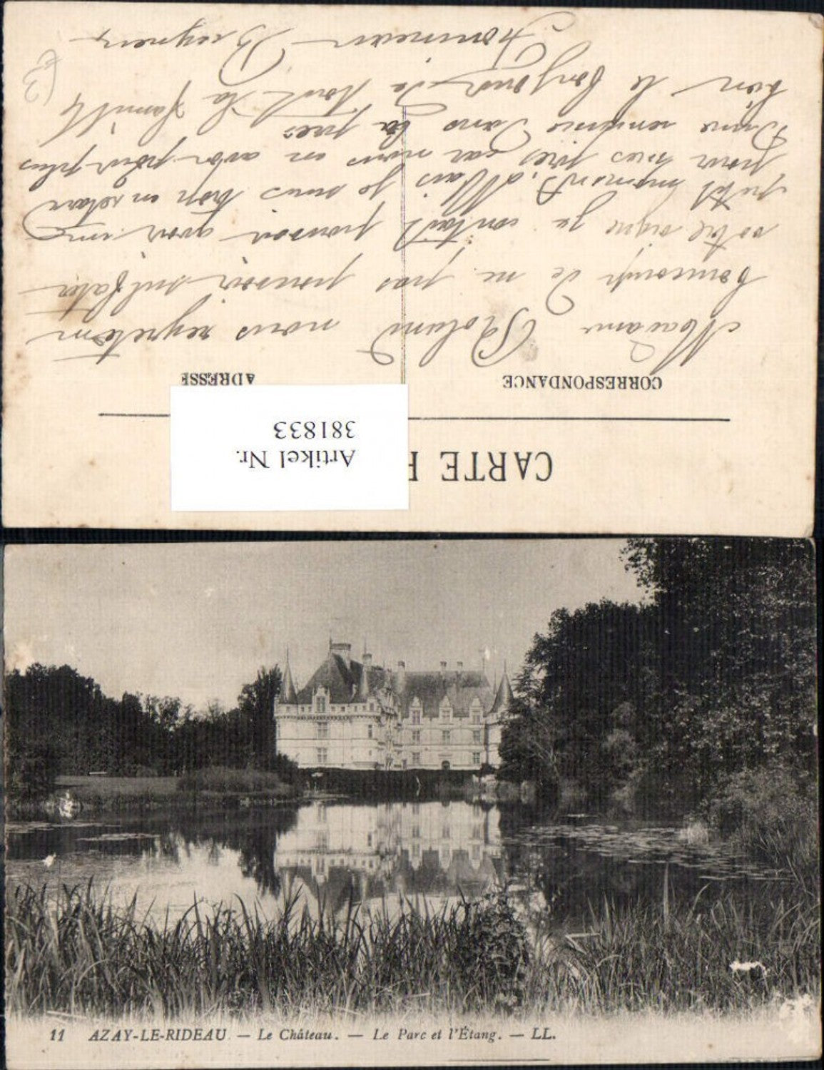 381833,Schloss Azay-Le-Rideau Le Chateau Le Parc et l Etang