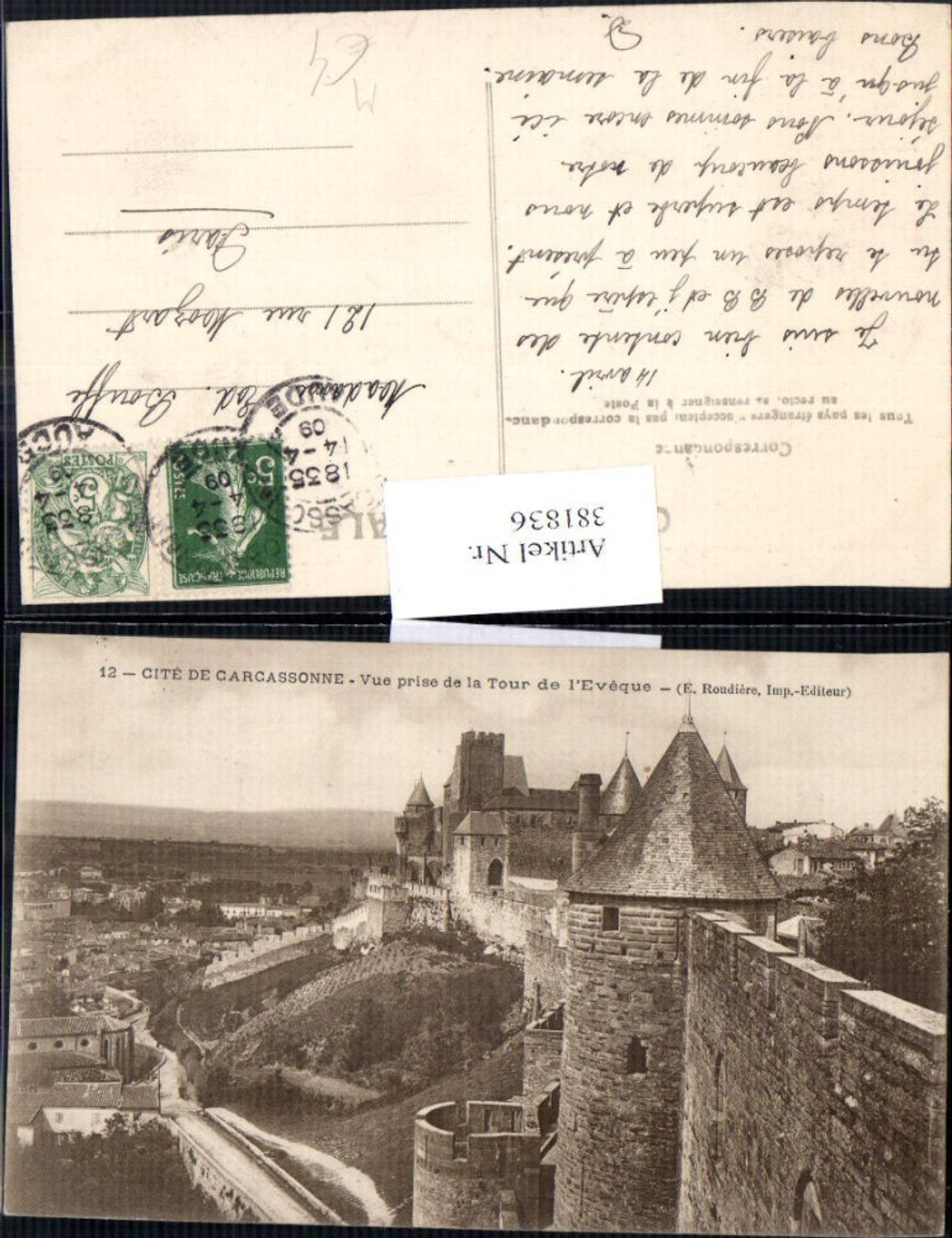 381836,Cite de Carcassonne Vue prise de la Tour de l Eveque Burg Festung