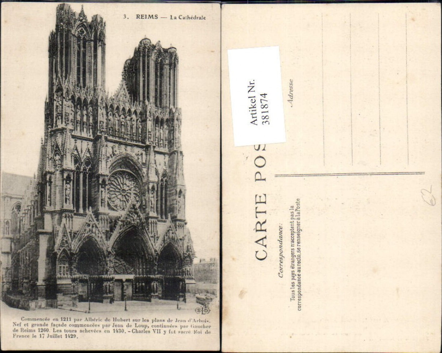 381874,Kirche Reims La Cathedrale Kathedrale