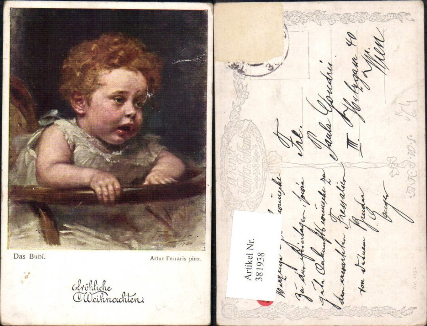 381938,Künstler Ak Artus Ferraris Das Bubi Kind Portrait pub B.K.W.I. 1152