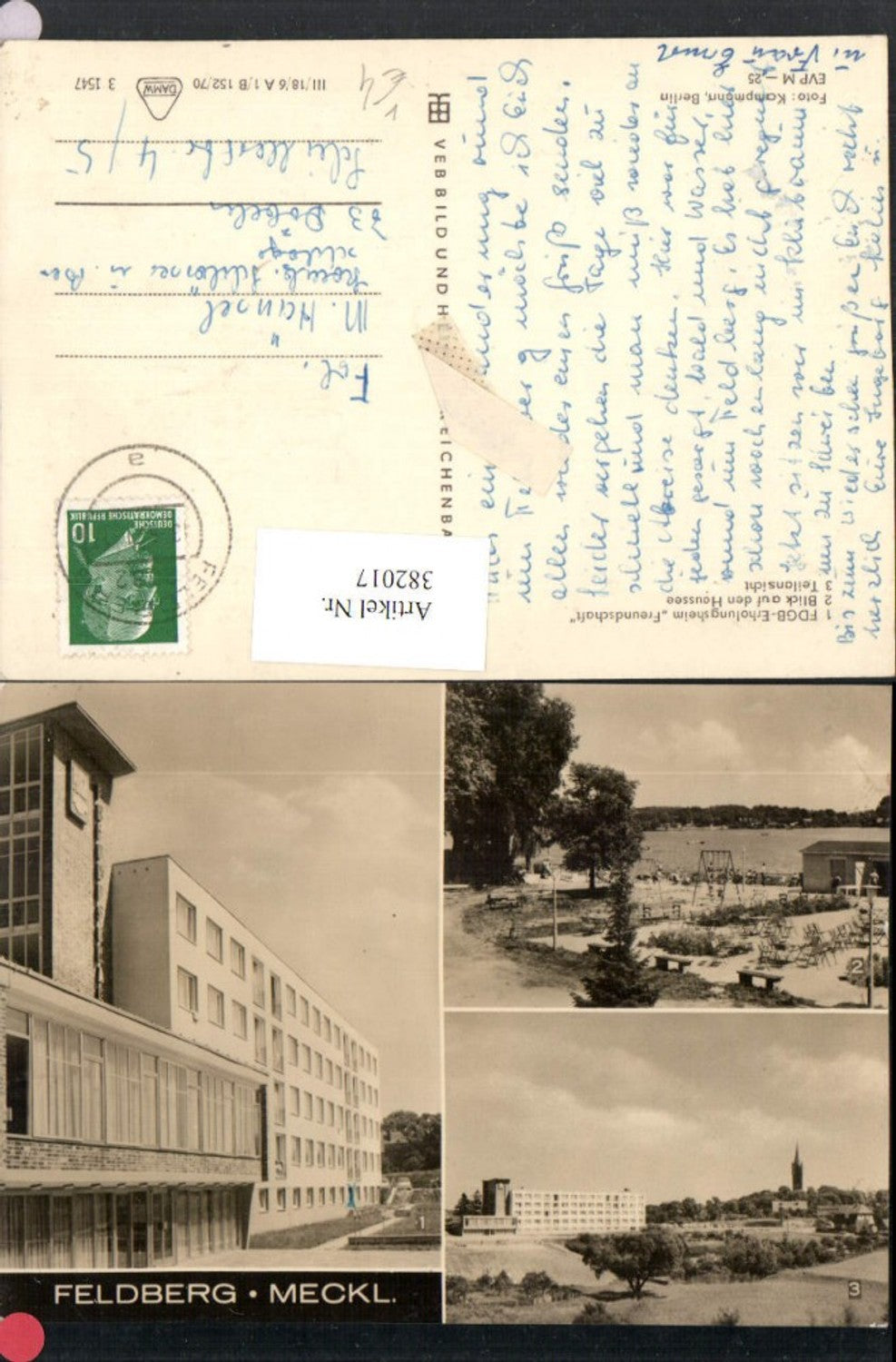 382017,Feldberg Erholungsheim Freundschaft Haussee Mehrbildkarte pub VEB