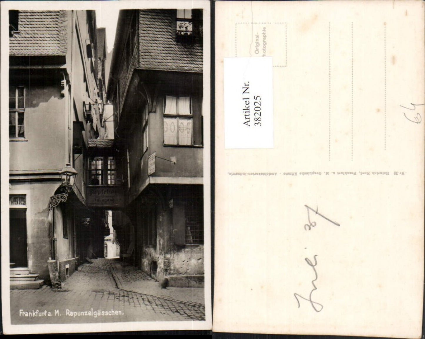 382025,Frankfurt am Main Rapunzelgässchen Gasse