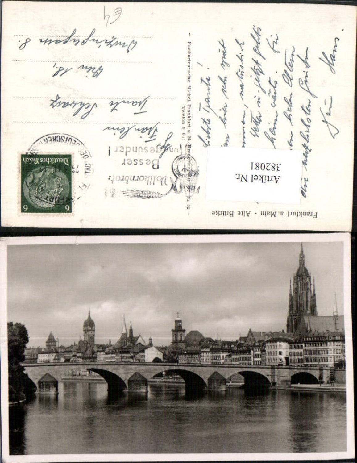 382081,Frankfurt am Main Teilansicht Alte Brücke