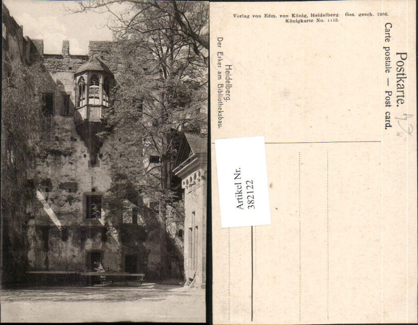 382122,Heidelberg Erker am Bibliotheksbau