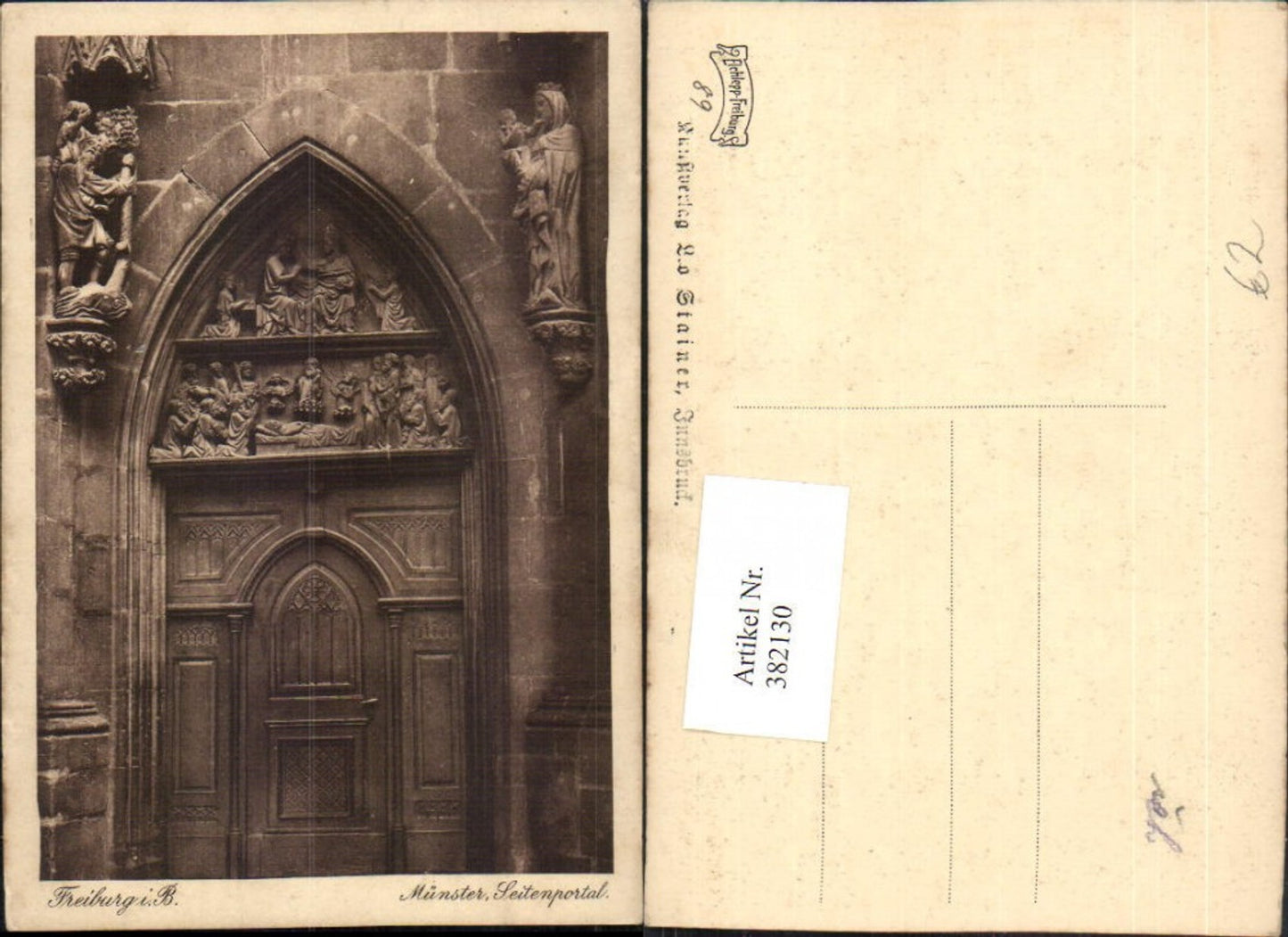382130,Freiburg im Breisgau Münster Kirche Seitenportal Portal