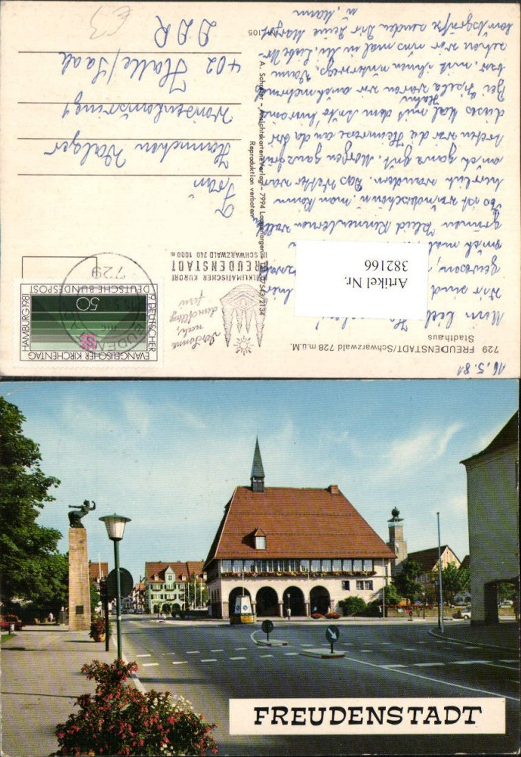382166,Freudenstadt im Schwarzwald Stadthaus Rathaus Straßenansicht