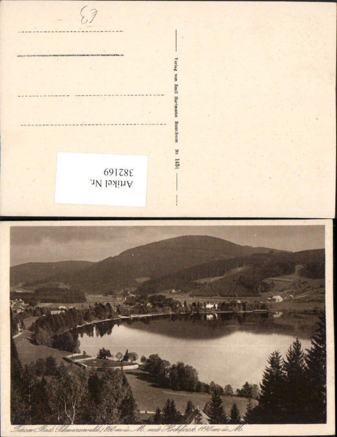 382169,Titisee im Schwarzwald Teilansicht m. Hochfirst