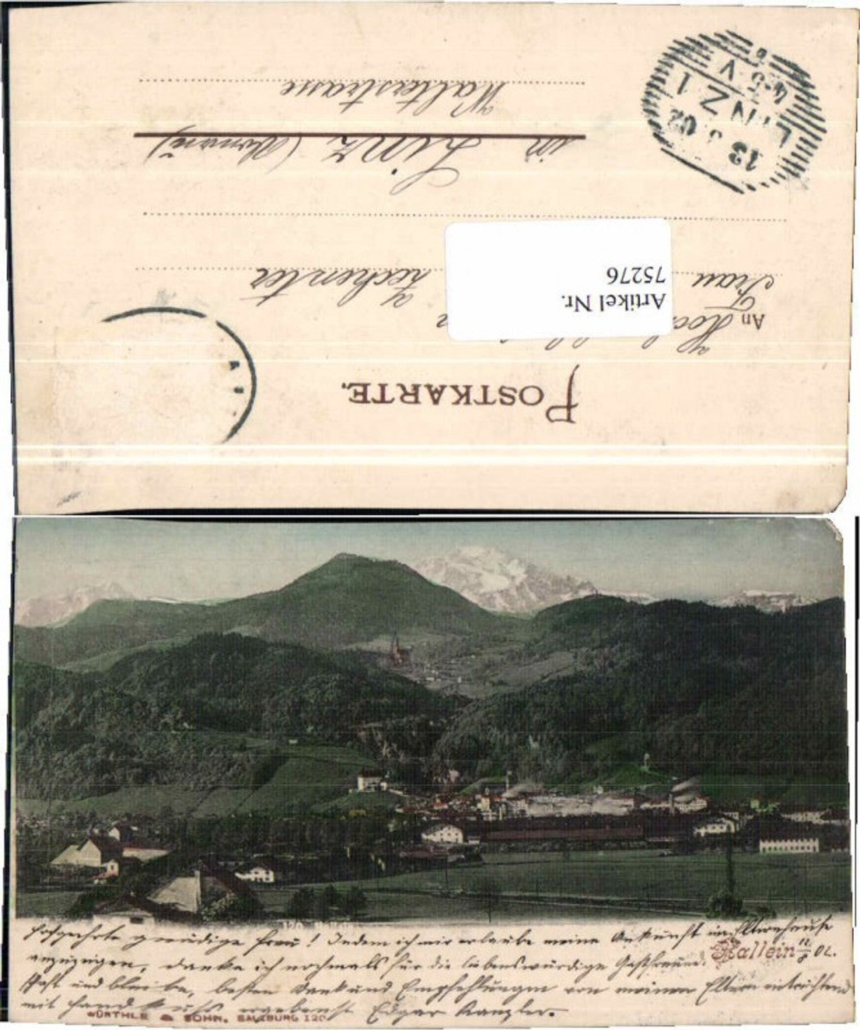 75276,Hallein Schöne alte Ortsansicht um 1900 pub Würthle 120