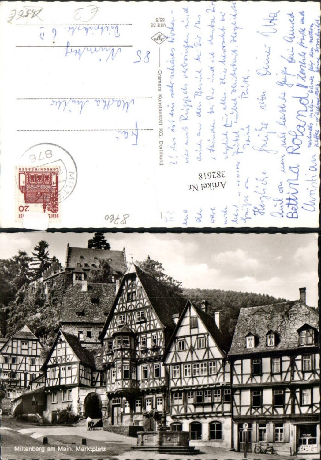 382618,Miltenberg am Main Marktplatz Fachwerkhäuser Brunnen
