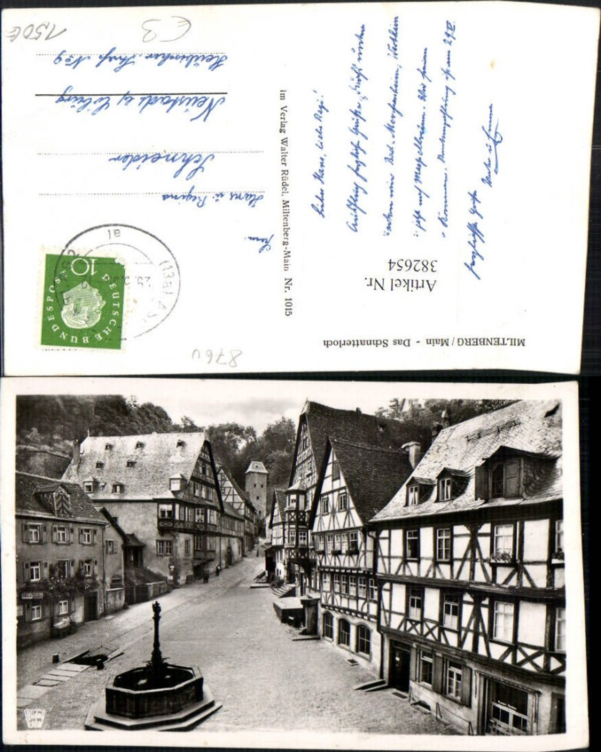 382654,Miltenberg am Main Schnatterloch Marktplatz Brunnen Fachwerkhäuser
