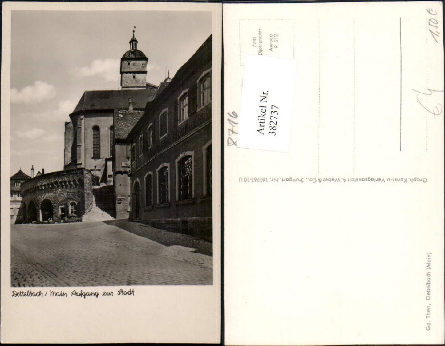 382737,Dettelbach am Main Aufgang zur Stadt Kirche