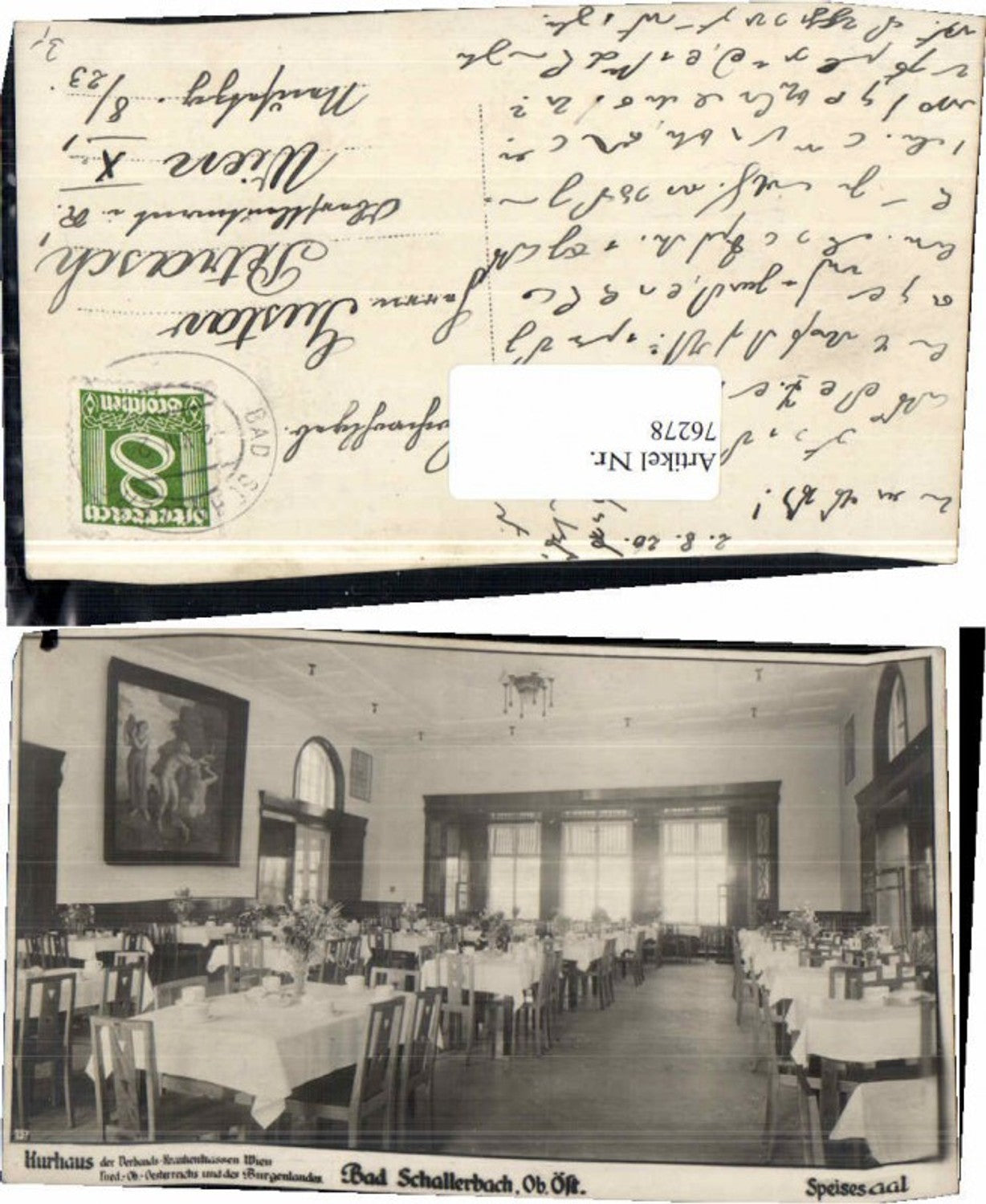 76278, Bad Schallerbach, dining room of the spa hotel, chairs 1925