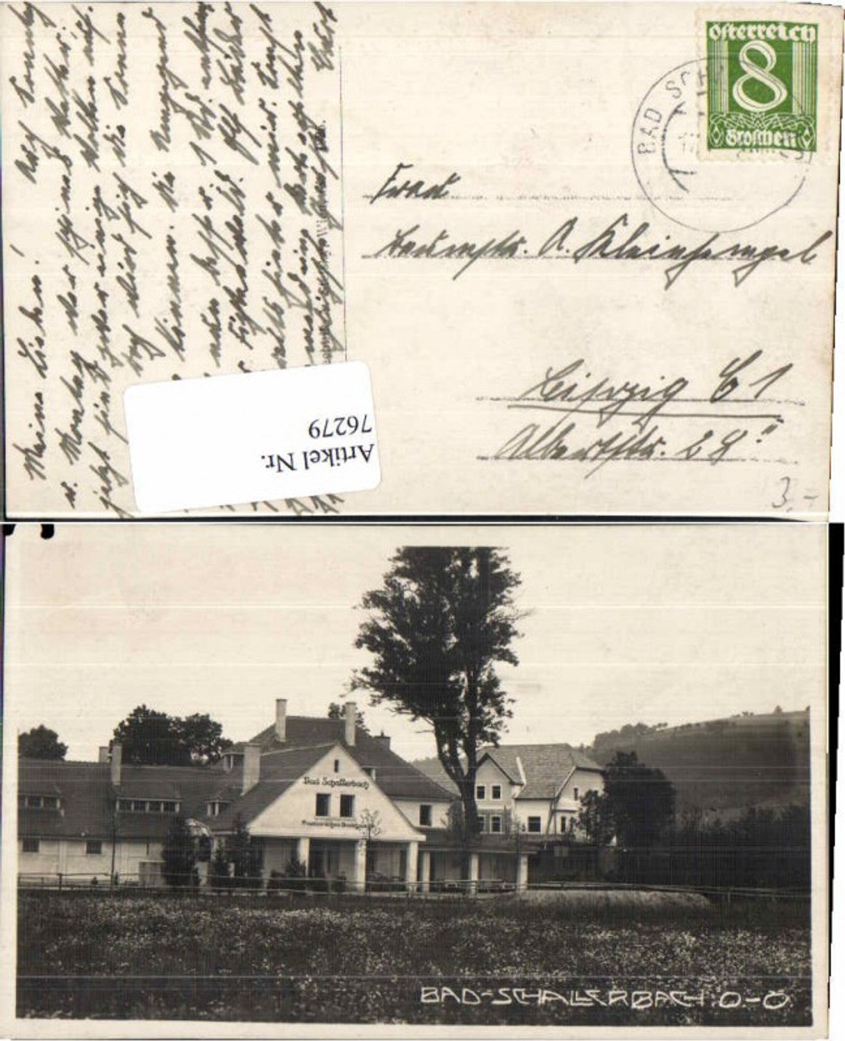 76279, Photo postcard Bad Schallerbach bathhouse 1925 RAR