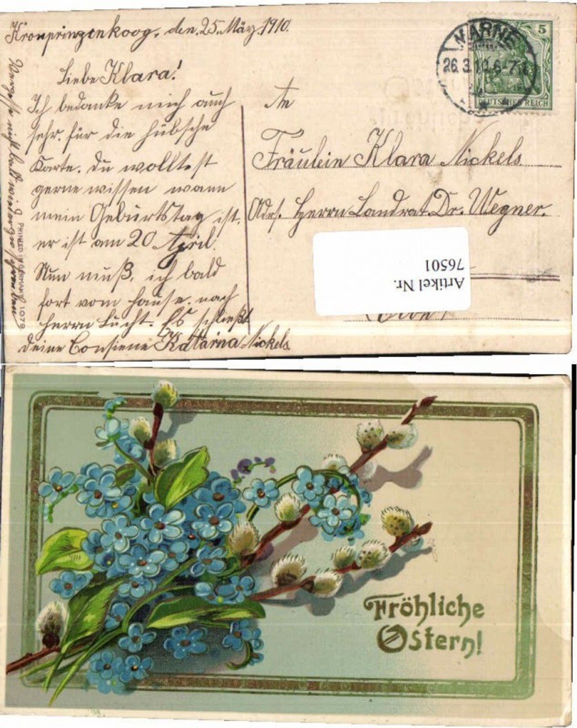 76501,Ostern Palmkätzchen Blumen Gold Druck