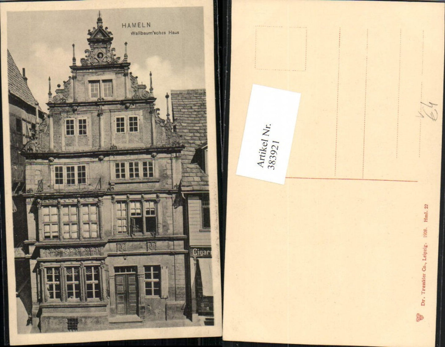 383921,Hameln Wallbaum'sches Haus Gebäude pub Trenkler Co 1908/22
