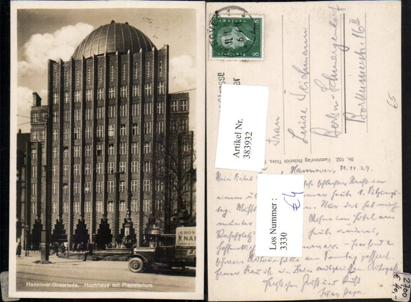 383932,Hannover Goseriede Hochhaus m. Planetarium