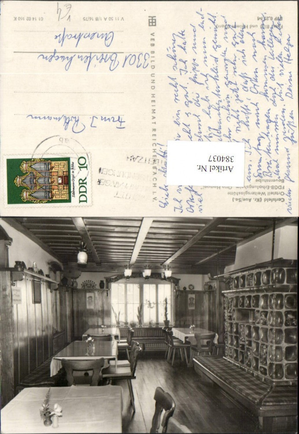 384037,Carlsfeld Weitersglashütte Erholungsheim Otto Hempel Bauernstube pub VEB