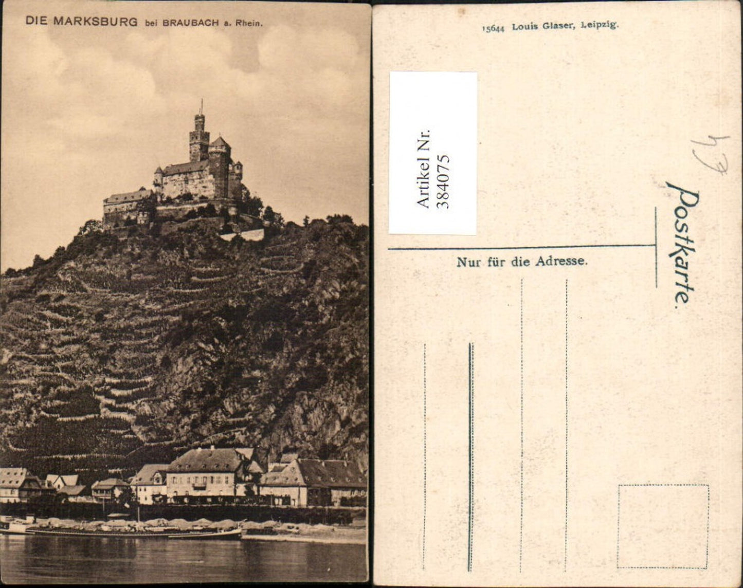 384075,Marksburg Burg b. Braubach am Rhein