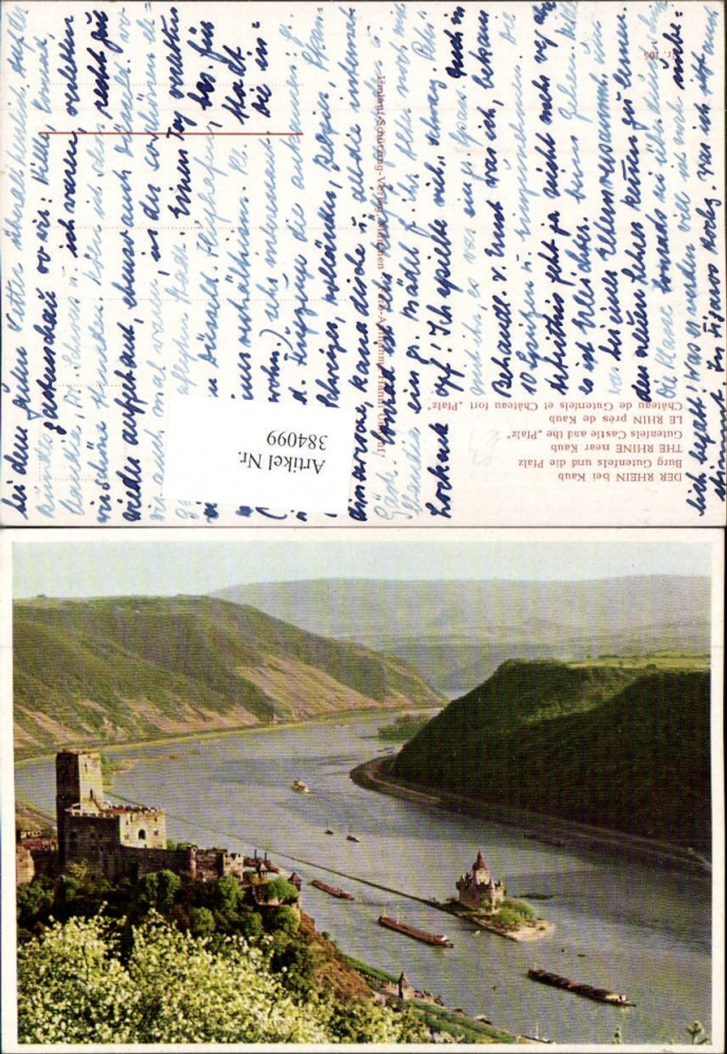 384099,Burg Gutenfels und Pfalz b. Kaub am Rhein