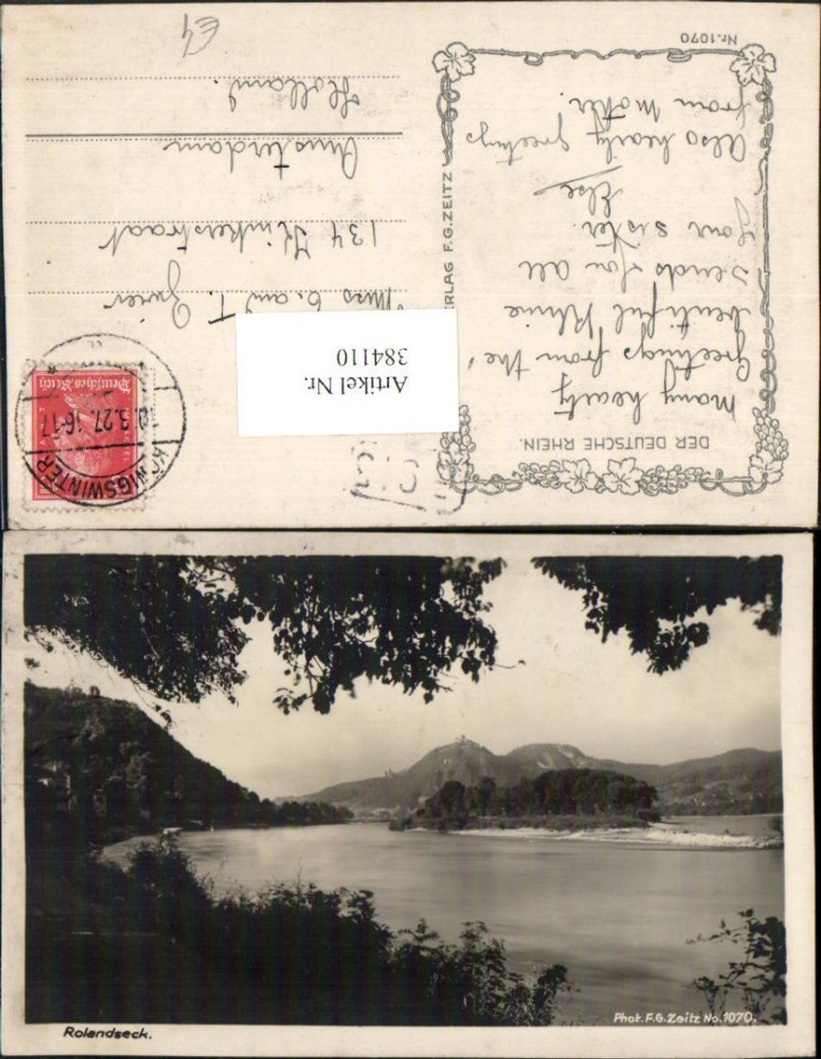 384110,Rolandseck am Rhein m. Insel Nonnenwerth u. Siebengebirge