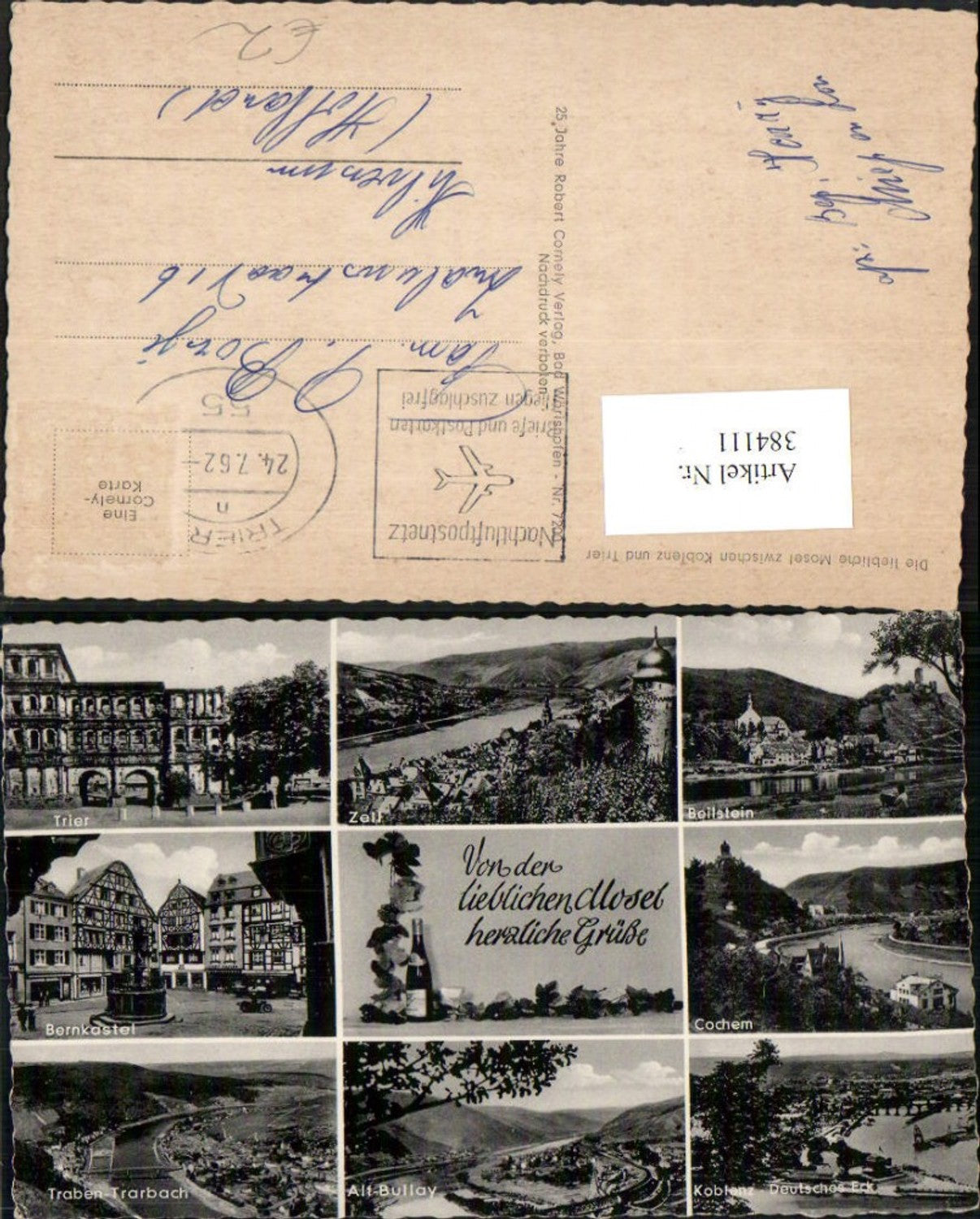 384111,Trier Zell Beilstein Cochem Bernkastel Traben-Trarbach Koblenz Mehrbildkarte