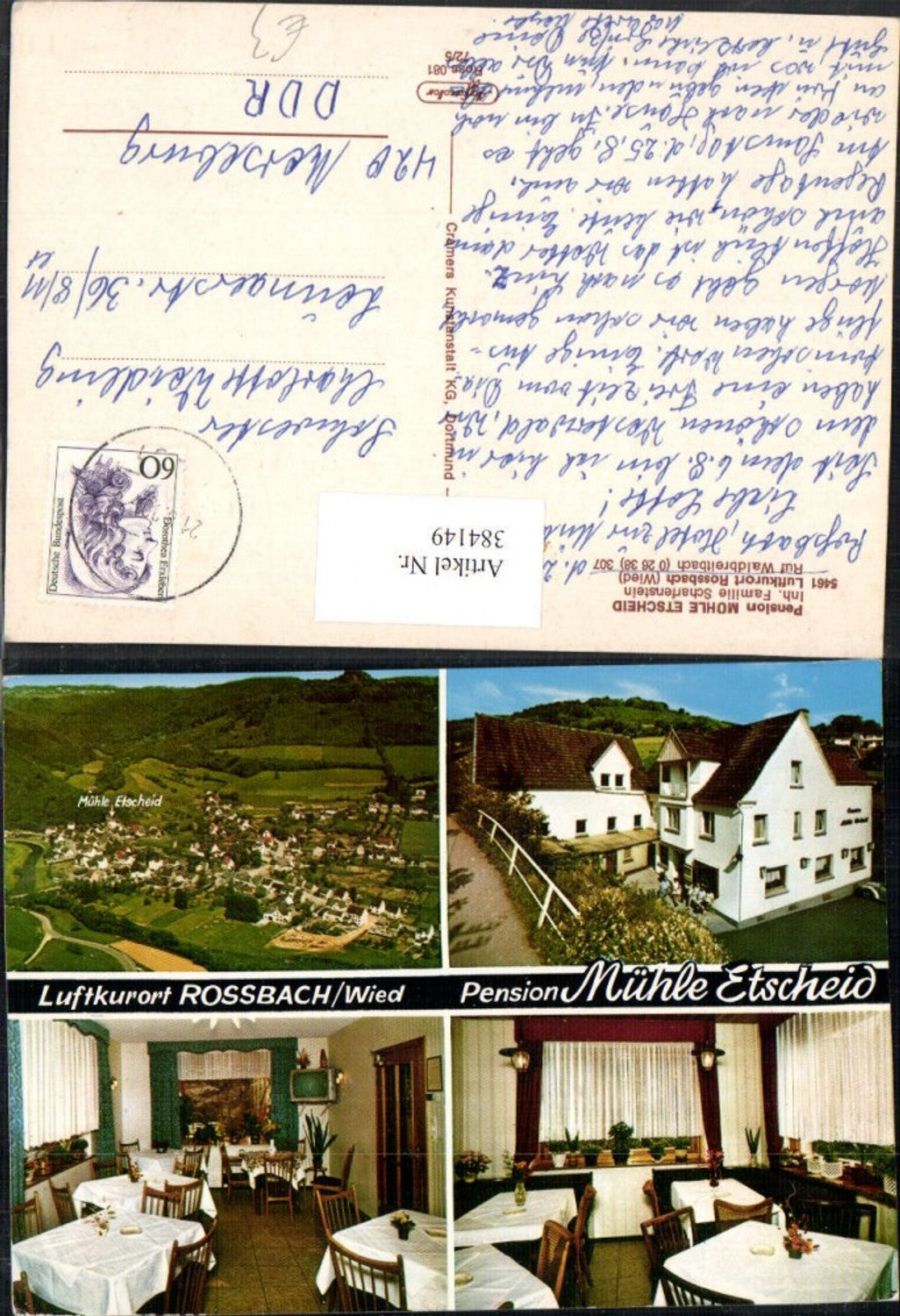 384149,Rossbach Roßbach Wied Totale Pension Mühle Etscheid Mehrbildkarte