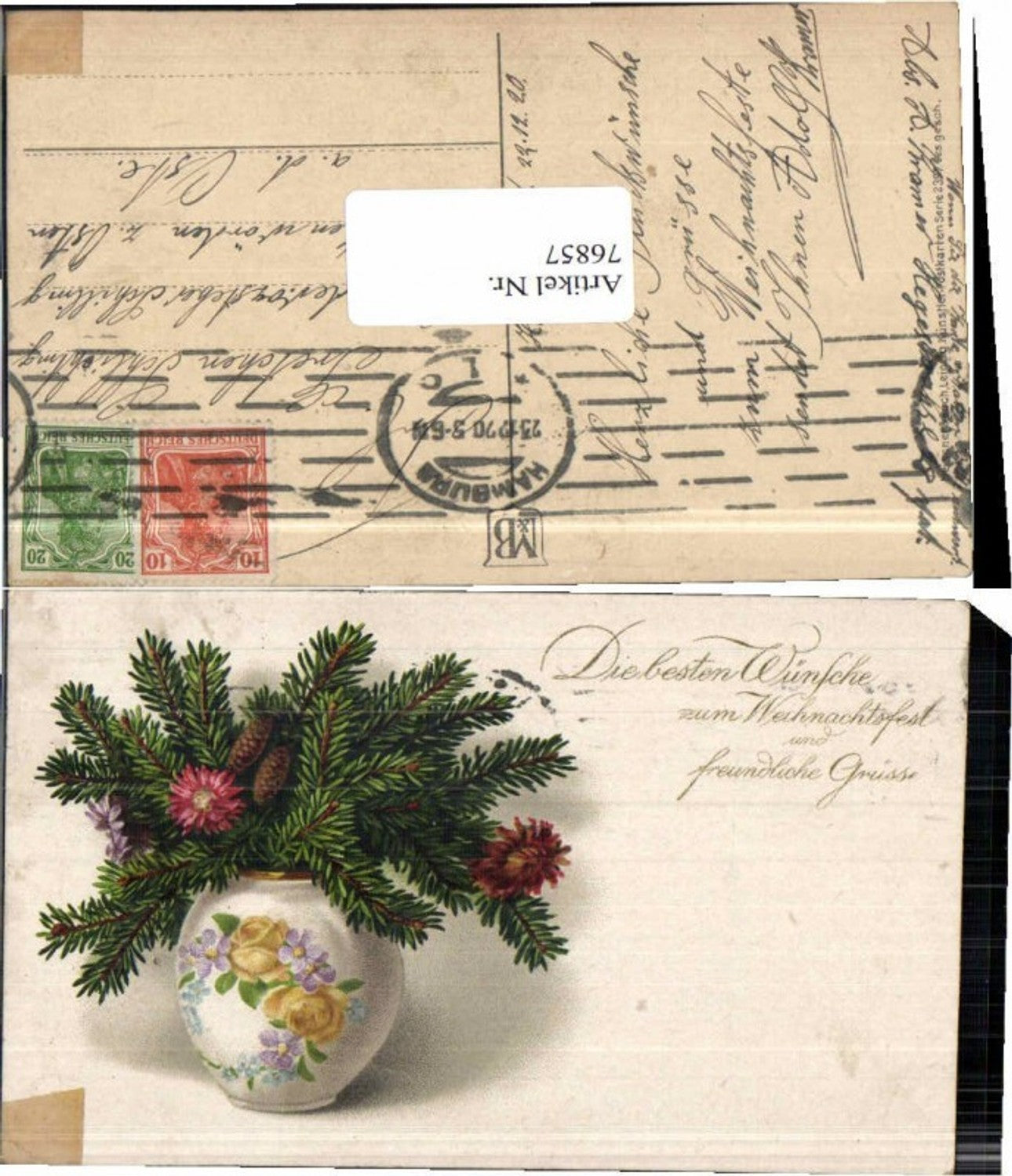 76857,Meissner & Buch 2397 Vase m. Zweigen zapfen