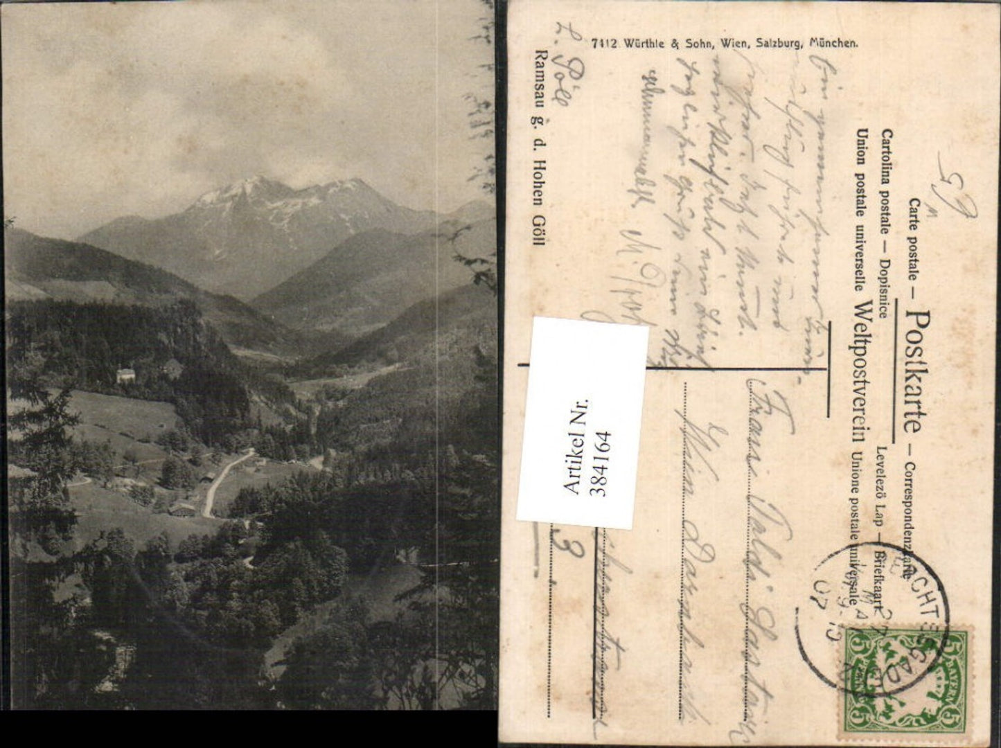 384164,Ramsau b. Berchtesgaden geg. Hohen Göll Bergkulisse