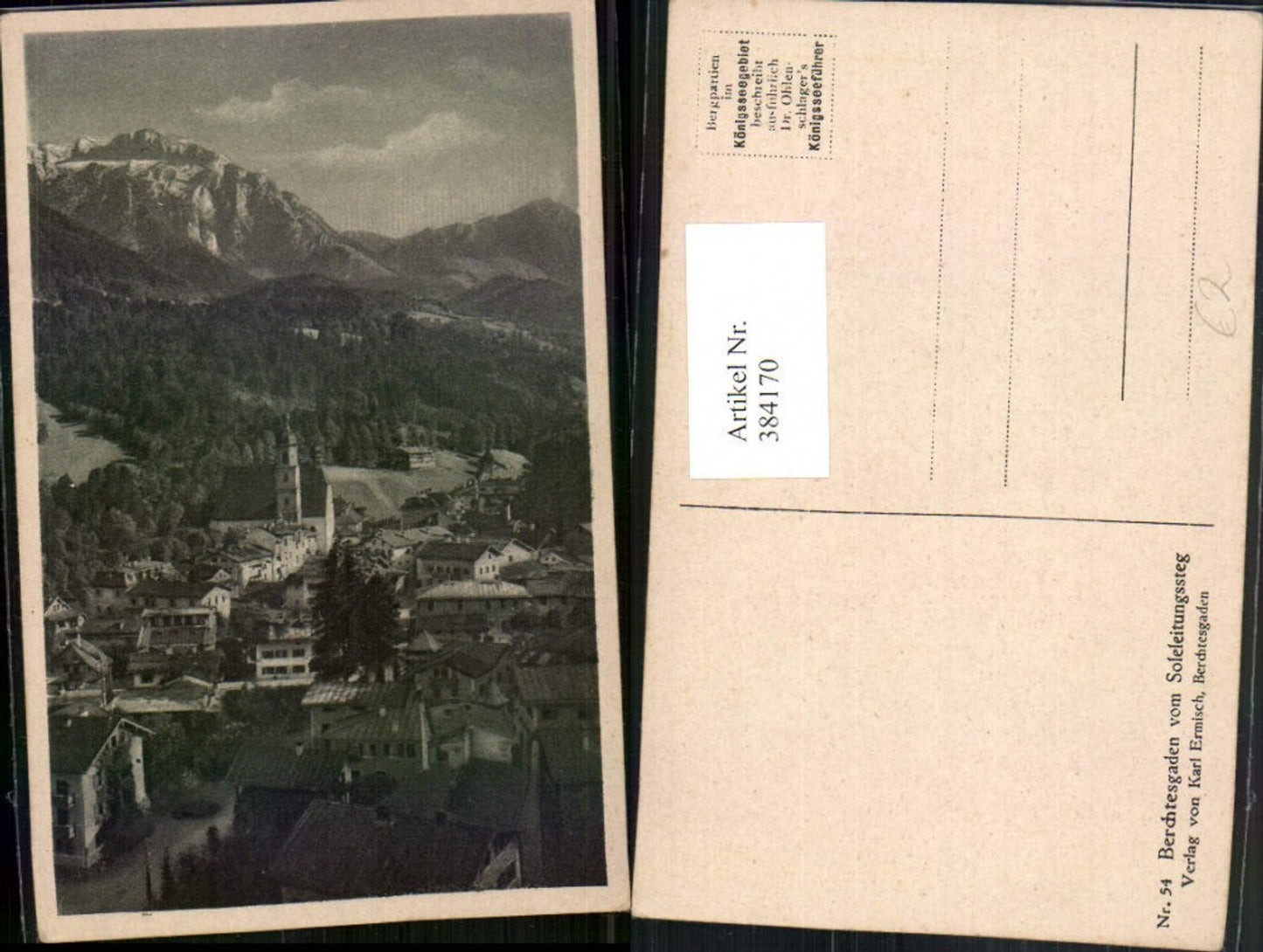 384170,Berchtesgaden vom Soleleitungssteg Teilansicht Bergkulisse