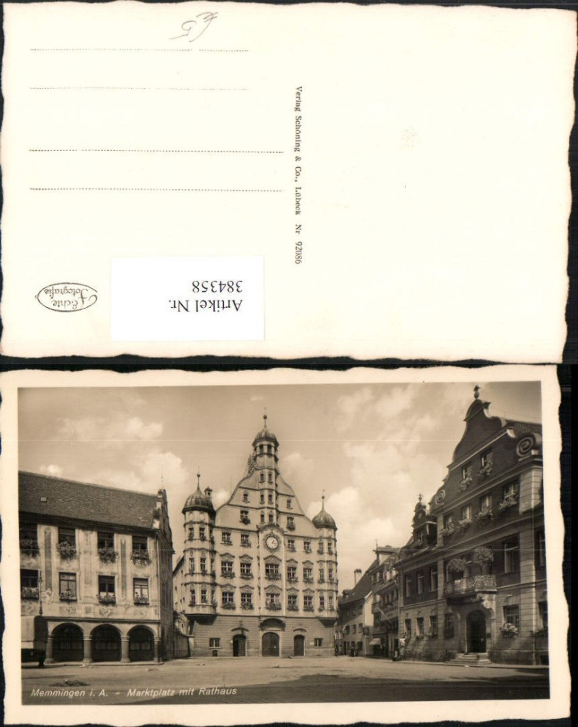 384358 Memmingen, Market Square with Town Hall Building