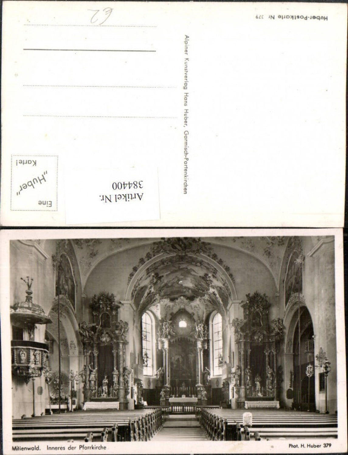 384400.Mittenwald Pfarrkirche Kirche Innenansicht Kanzel