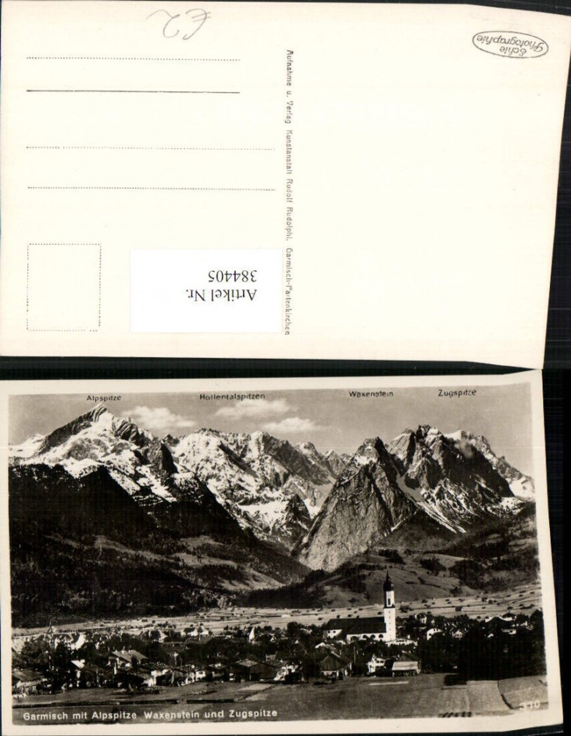 384405.Garmisch Totale m. Alpspitze Waxenstein u. Zugspitze Bergkulisse