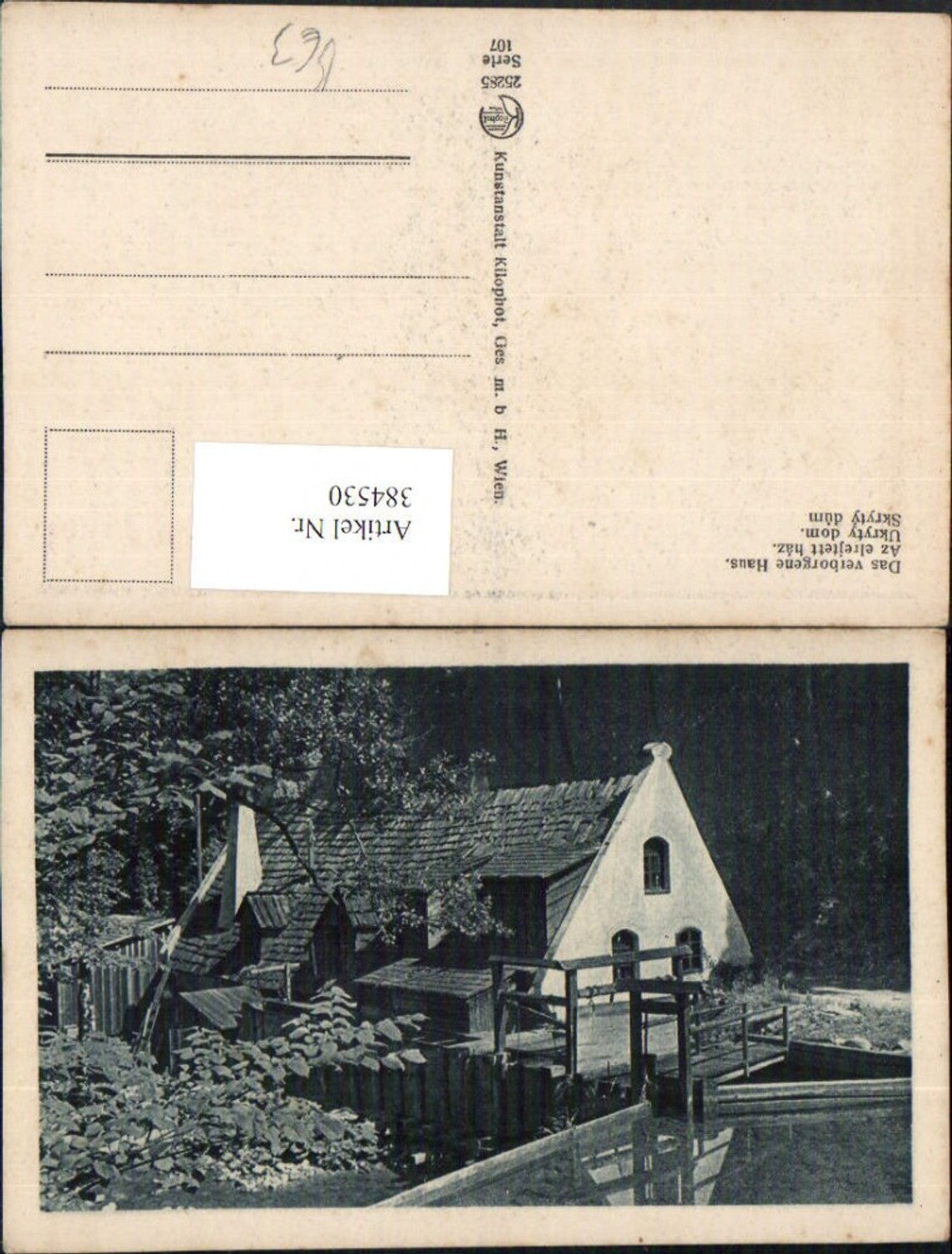 384530.Künstler AK Das verborgene Haus pub Kilophot 25285