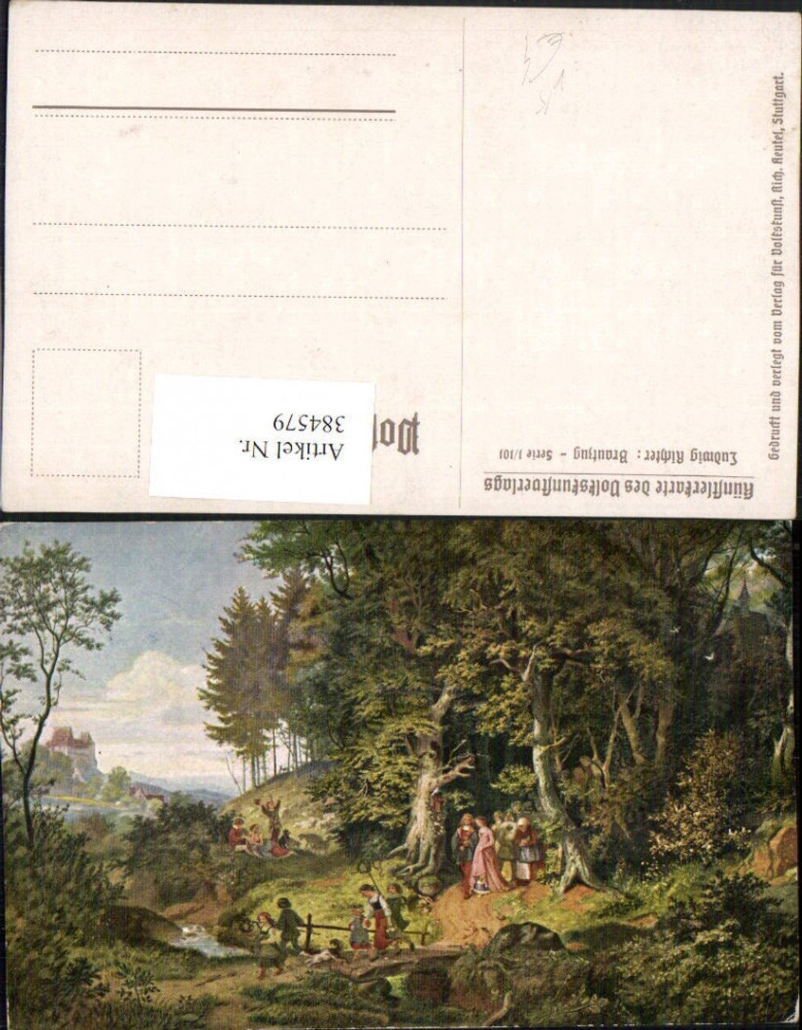 384579.Künstler AK Ludwig Richter Brautzug Landschaft pub Richard Keutel