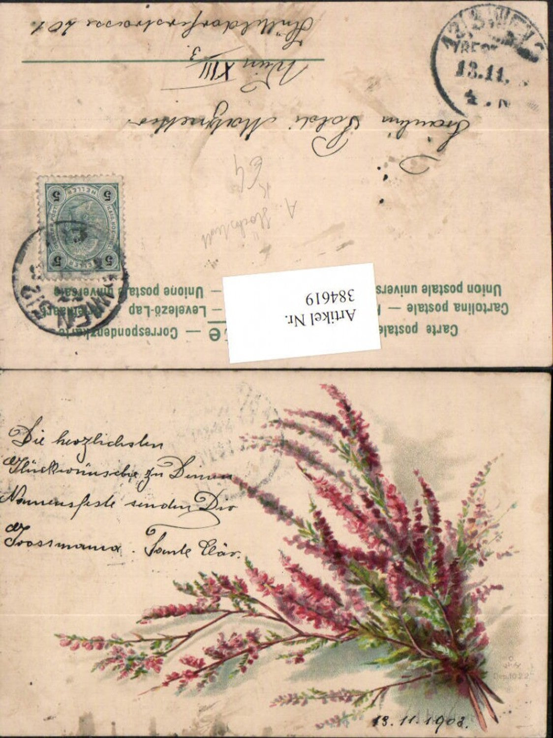 384619.Künstler AK A. Höchstädt Blüten Zweige